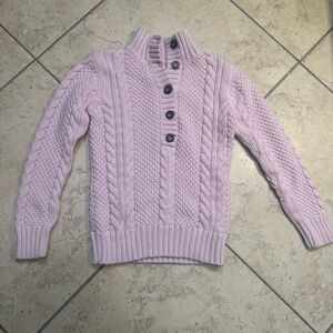 Leo & Nicole Light Pink Cable Knit Turtleneck Sweater